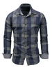 Chemise à carreaux en denim coupe régulière pour homme