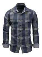 Chemise à carreaux en denim coupe régulière pour homme