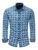 Chemise à carreaux en denim coupe régulière pour hommes en bleu