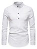 Chemise Blanche Pour Hommes Décontractés Col Rond Manches Longues Chemises Blanches