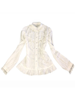 Chemise Classique Lolita Chemisier en lolita blanc à volants Déguisements Halloween
