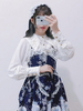 Chemise Classique Lolita Chemisier en mousseline blanche à volants en dentelle Déguisements Halloween
