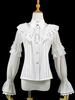 Chemise classique Lolita Haut en lolita blanc avec dentelle et volants Déguisements Halloween