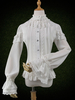 Chemise classique Lolita Top en dentelle blanche à volants en mousseline Déguisements Halloween