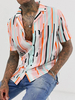 Chemise Décontractée Blanche Pour Hommes Chic Rayon Rose