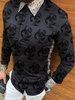 Chemise Décontractée Chic Imprimé Noir Chemises Homme
