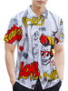Chemise décontractée col rabattu blanc imprimé caricature