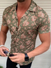 Chemise décontractée col rabattu Motif de feuille classique