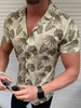 Chemise Décontractée Col Rabattu Motif Feuille Classique chic