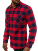 Chemise Décontractée Homme À Capuche À Carreaux Bordeaux Hommes