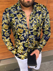 Chemise Décontractée Homme Chic Imprimé Jaune