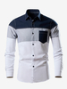 Chemise décontractée homme col rabattu asymétrique chic chemises blanches hommes