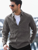Chemise Décontractée Homme Col Rabattu Chemises Grises