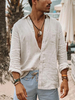 Chemise Décontractée Homme Col Rabattu Chic Blanc Chemises Homme