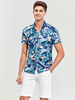 Chemise Décontractée Homme Col Rabattu Chic Imprimé Bleu Ciel Clair Chemises Homme
