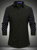 Chemise Décontractée Homme Col Rabattu Manches Longues Chic Chemises Noires