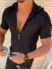 Chemise Décontractée Pour Homme À Capuche Chic Rayures Noir Chemises Homme