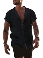 Chemise décontractée pour homme à col bijou Chemises homme chic noir