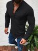 Chemise décontractée pour homme à col bijou Chemises pour hommes noires chics