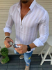 Chemise décontractée pour homme à col rabattu Chemises blanches pour hommes