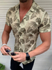 Chemise décontractée pour homme à col rabattu Chemises décontractées imprimées vert chasseur pour homme