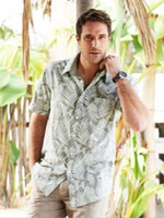 Chemise décontractée pour homme à col rabattu Chemises décontractées imprimées vert chasseur pour hommes