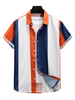Chemise décontractée pour homme à col rabattu Chemises homme chic imprimées orange