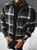 Chemise décontractée pour homme à col rabattu Chemises pour hommes noires imprimées chic