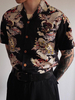Chemise décontractée pour homme à col rabattu Chemises pour hommes noires imprimées chic
