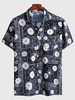 Chemise décontractée pour homme à col rabattu Chemises pour hommes noires imprimées chic