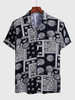 Chemise décontractée pour homme à col rabattu Chemises pour hommes noires imprimées chic