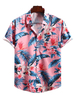 Chemise décontractée pour homme à col rabattu Chemises pour hommes roses imprimées chic
