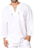 Chemise Décontractée Pour Homme Col En V Décontracté Marine Foncé Chemises Homme