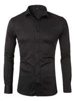 Chemise décontractée pour homme Col rabattu Chemises décontractées blanches amovibles pour hommes