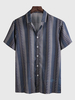 Chemise Décontractée Pour Homme Col Rabattu Chic Imprimé Marine Foncé Chemises Homme