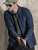 Chemise Décontractée Pour Homme Col Rabattu Décontracté Irrégulier Marine Foncé Chemises Homme