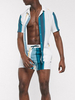 Chemise Décontractée Pour Homme Col Rabattu Rayures Teal Chemises Homme