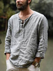 Chemise Décontractée Pour Homme Col V Chic Gris Chemises Homme