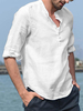 Chemise décontractée pour hommes à col montant Chic White Chemises pour hommes