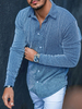 Chemise décontractée pour hommes à col rabattu Chemises classiques bleues pour hommes