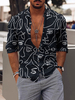 Chemise décontractée pour hommes Chemises décontractées imprimées marine foncé pour hommes
