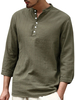 Chemise décontractée pour hommes Col montant Chic Hunter Green Chemises pour hommes