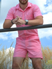 Chemise décontractée pour hommes Col rabattu Chemises décontractées pour hommes roses