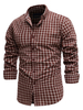 Chemise décontractée pour hommes Col rabattu Chic Plaid Rouge Chemises pour hommes