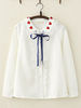 Chemise douce Lolita Chemisier en mousseline blanche avec dentelle Déguisements Halloween