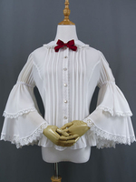 Chemise douce Lolita Chemisier en mousseline de soie blanche en mousseline de soie blanche Déguisements Halloween