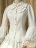 Chemise en coton blanc Lolita Blouse dentelle Bow pour les femmes Déguisements Halloween
