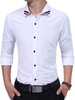 Chemise en coton mélangé color-block manches longues