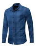 Chemise en denim coupe régulière pour homme en bleu