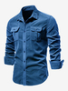 Chemise Homme En Coton Coupe Cintrée Décontractée À Manches Longues
